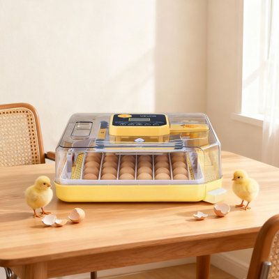 48 Egg Incubator, Automatic Egg Turner with LED Candler, Temperature Display & Auto Humidity Control, 360° View Clear Window, Poultry Eggs Incubator for Hatching Chicks Ducks Goose Quail