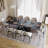 Square Stone Top with Stainless Steel Base Dining Table