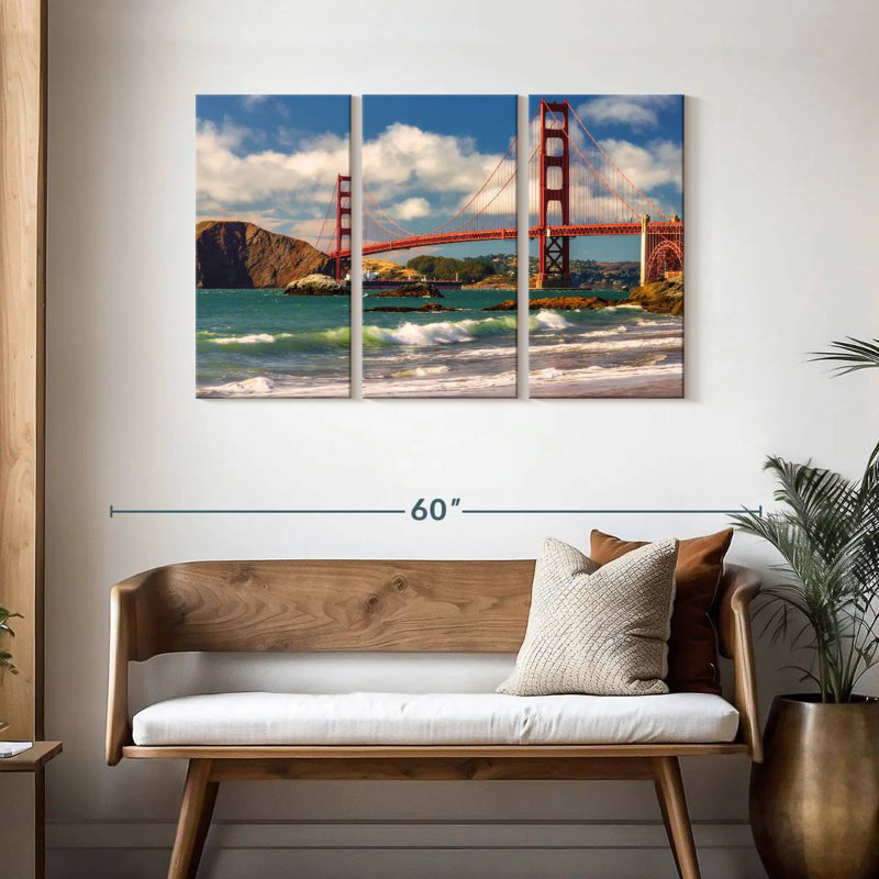 Plage de Sebbie Baker et Golden Gate, H 28 po x l 45 po