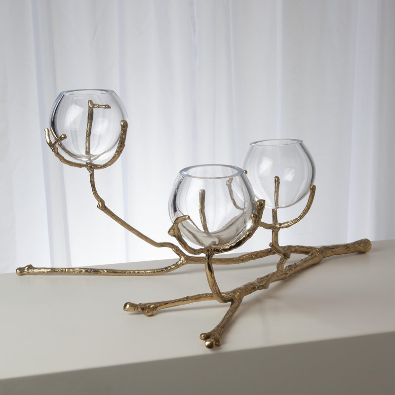 Twig 3 Vessel Large Vase, Brass