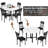 Round Faux Marble Dining Table Set for 4 - Space-Saving Design, 350 lbs Chairs & Easy Assembly (Modern Kitchen & Small Spaces)-1167881553