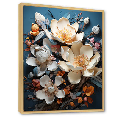 Magnolia beige et rose I sur toile