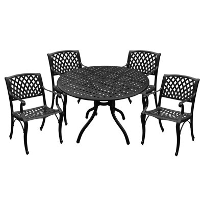 Dionatta 4 - Person Patio Dining Set with Round Table