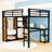 Metal Loft Bed with Wardrobe and Desk-96822141-96822137