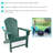 Luebbert Plastic/Resin Folding Adirondack Chair - Green-1057485509