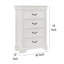 Commode haute Lynda, 4 tiroirs, bois d'acacia massif blanc classique