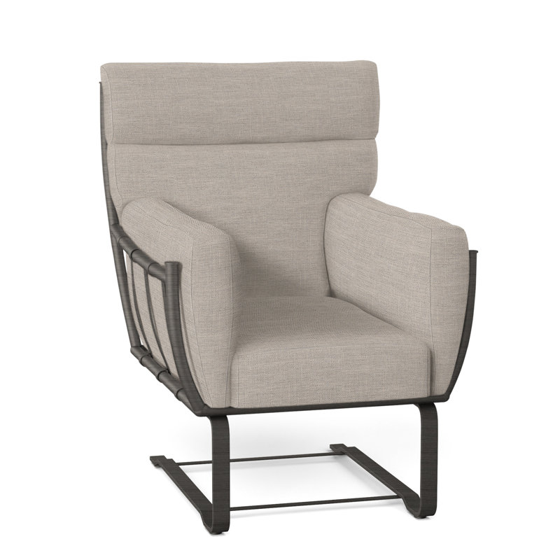 Majorca Patio Chair with Cushions, Dove Sunbrella® Linen, No Welt