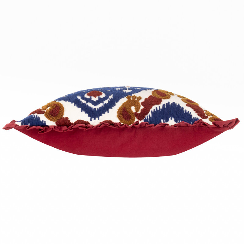 Henderson Ikat Square Cushion, Blue/Brown Ikat 
