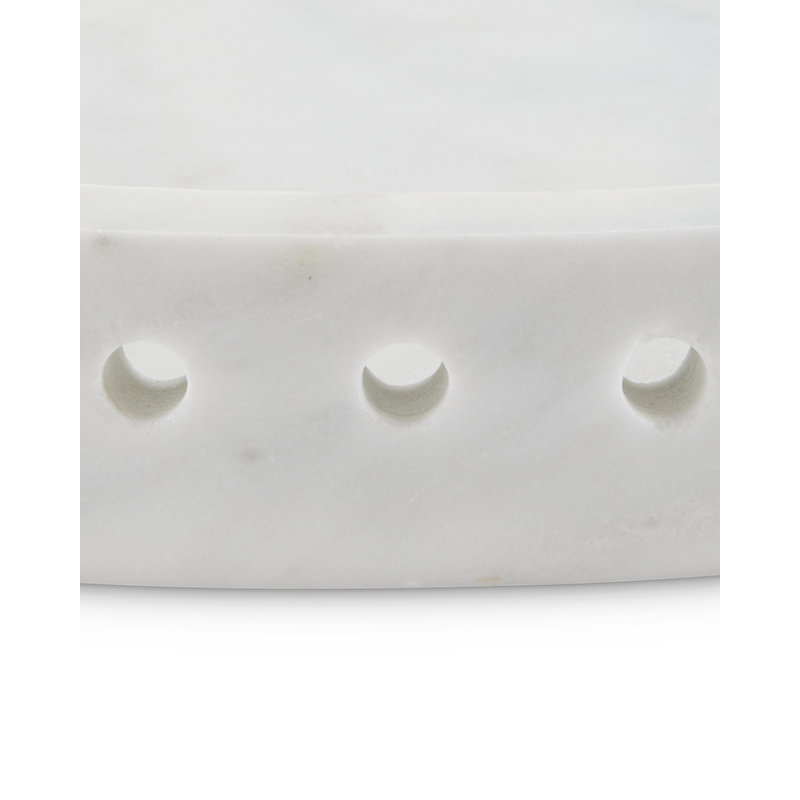 Freya Large Round White Marble Decorative Tray
