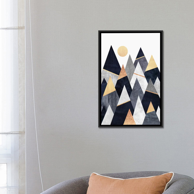 Fancy Mountains by Fancy Mountains - Graphic Art Print on Canvas, 26" H x 18" W x 1.5" D, Black Framed Canvas, No Mat