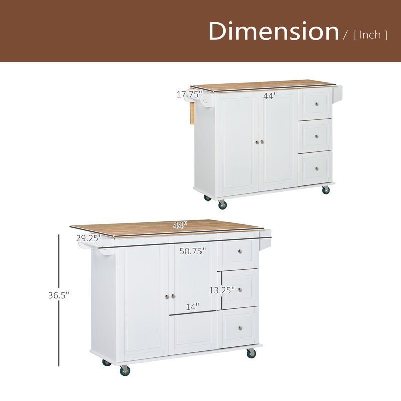 Chariot de rangement pour îlot de cuisine avec chariot de rangement Kitchen Island