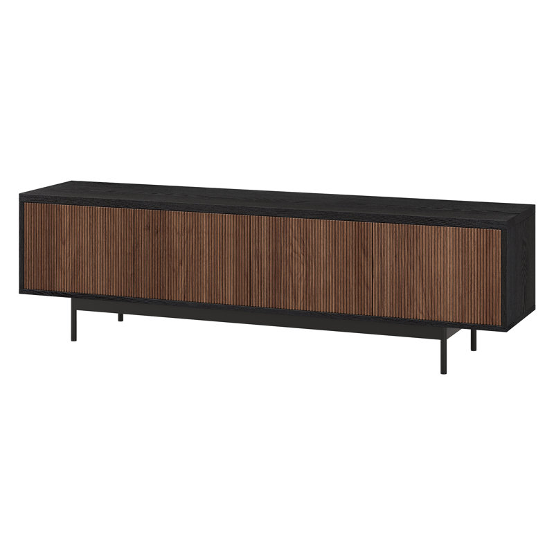 Jaiona TV Stand for TVs up to 75", Black/Brown