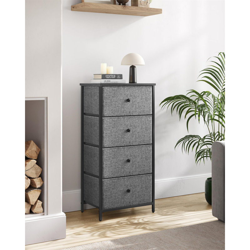 Harith 45cm W 4 - Drawer Chest of Drawers, Gray/Black