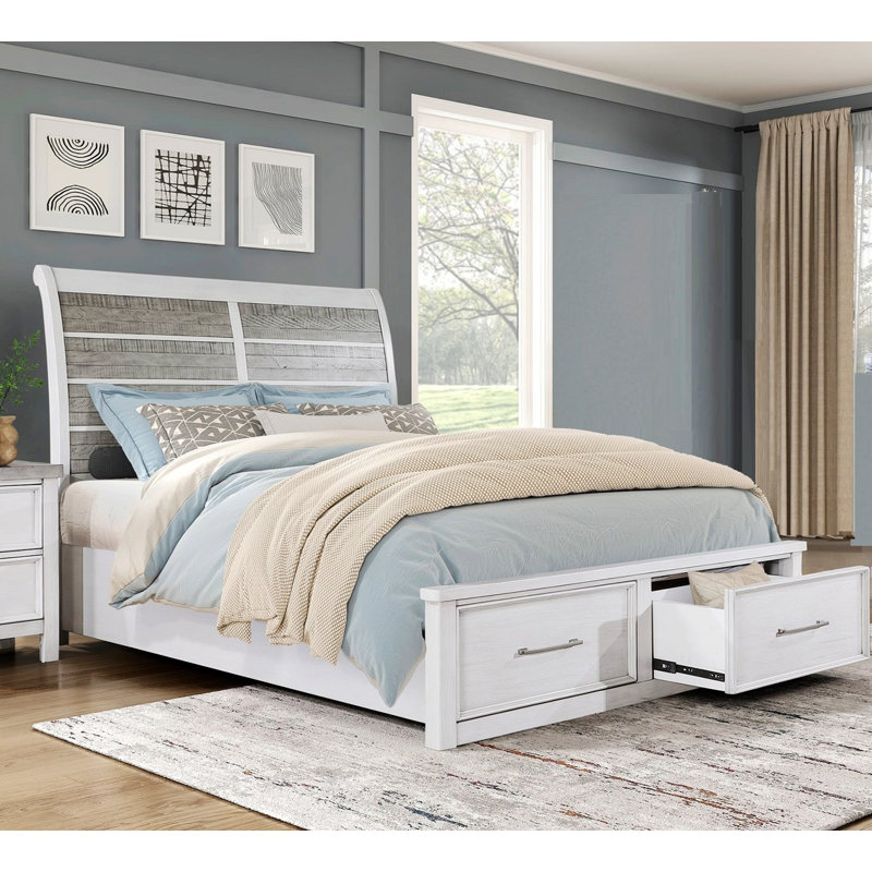 Lit plateforme avec rangement Reese, Grand lit
