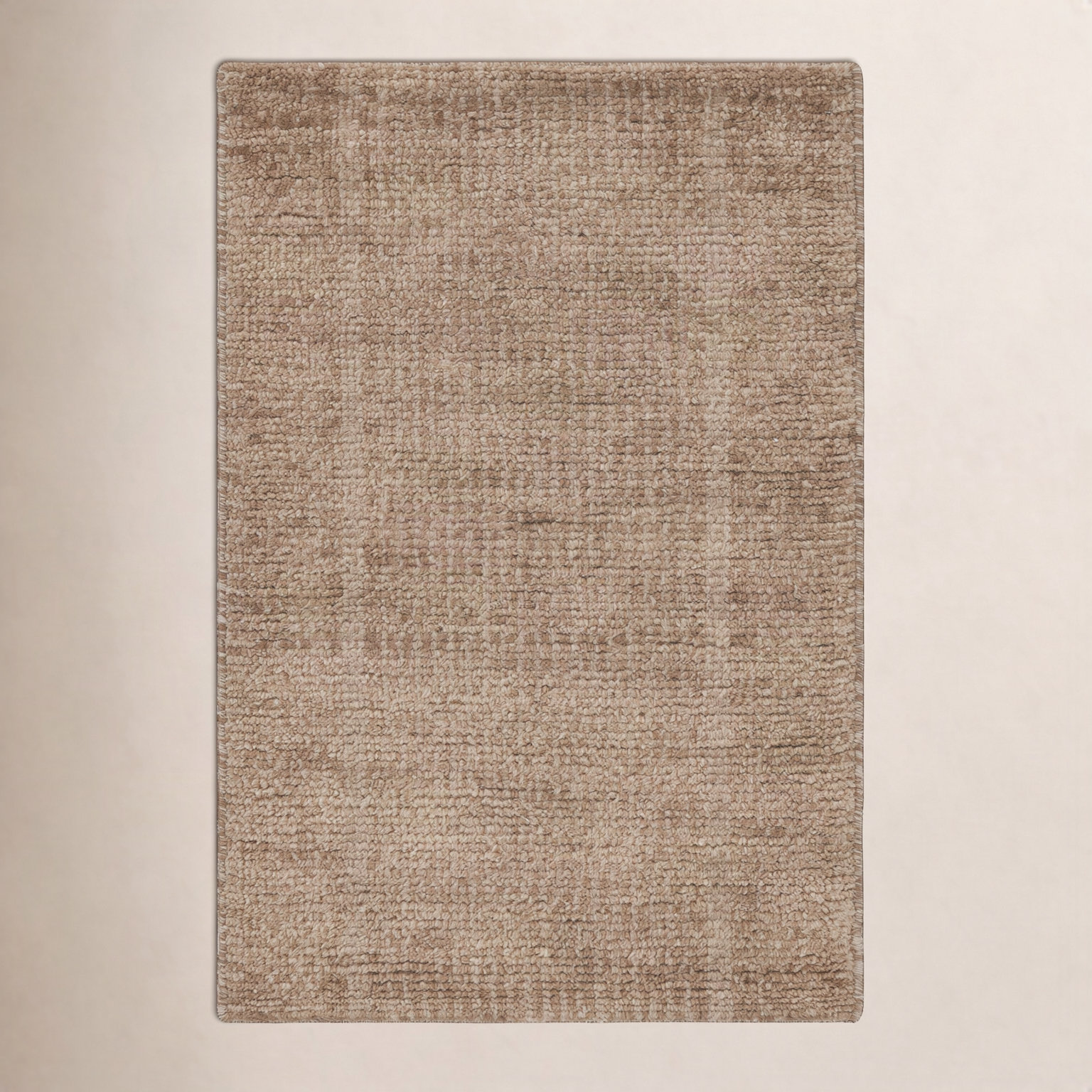 Vanna Hand-Knotted Striped Wool Rug, Sand, 6'x9'