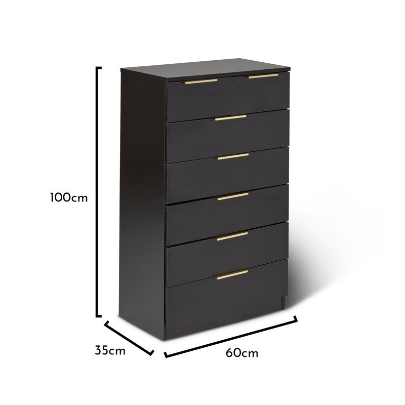 Glenhaven Wardrobe And Drawers Bedroom Set, Black