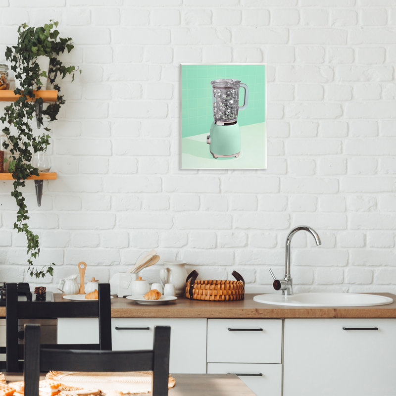 Plaque murale Disco Drink Blender sur vert, design par Lish Creative