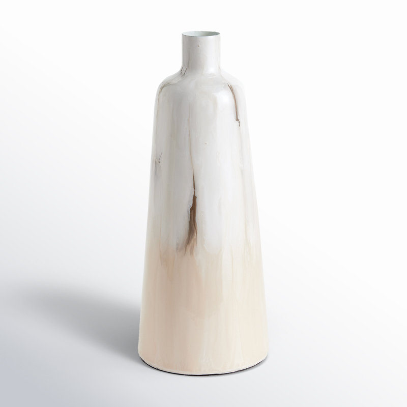 Metal Table Vase, 14.5" H x 5.75" W x 5.75" D