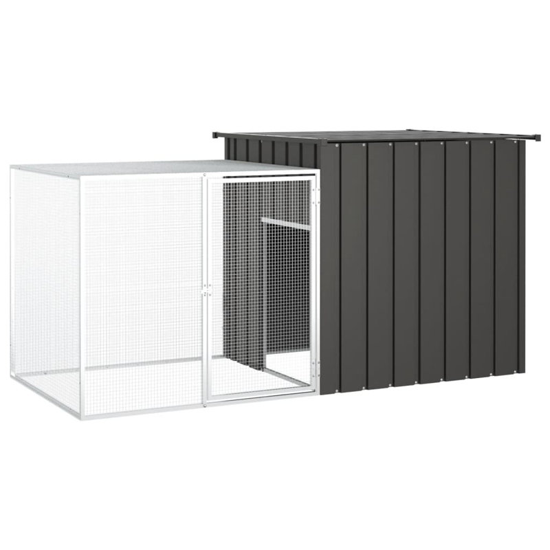Rabbit Cage Galvanised Steel Outdoor Pet Rabbit Hutch, Anthracite