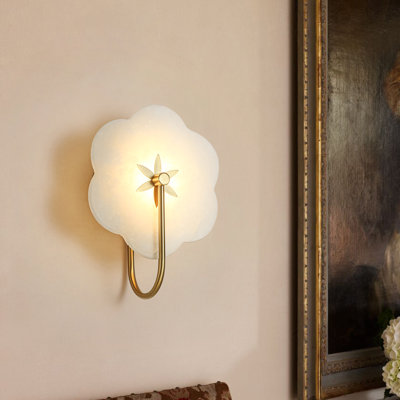 Flower-Shaped Dimmable Modern Alabaster LED Wall Sconce
