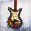 Guitare colorée - Toile encadrée «Man Cave»