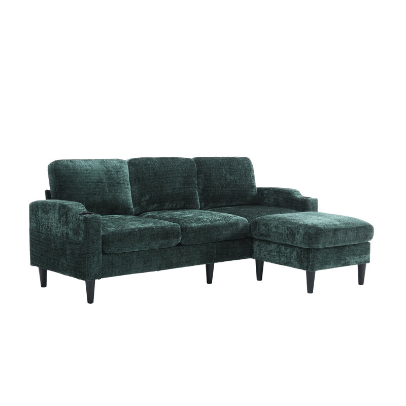 Canapé modulaire 2 pièces Adylynn, Chenille émeraude