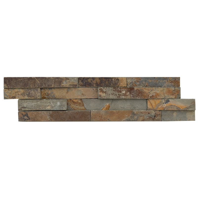 Stonecrest 6 in. x 24 in. Split Face Natural Stone Ledger Panel Wall Tile, Sierra Gold