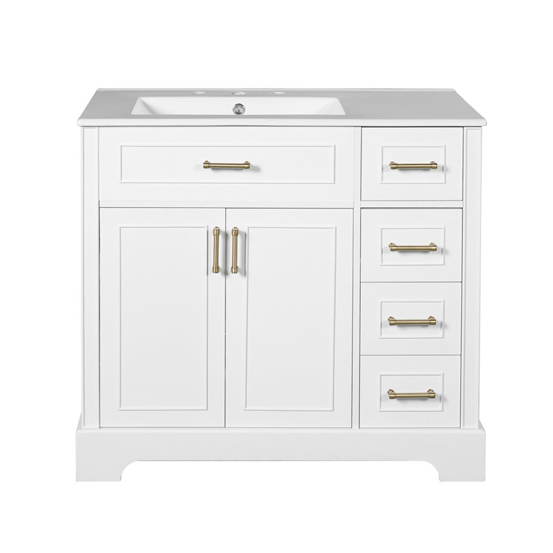 Meuble-lavabo de luxe 36 po avec lavabo en céramique
