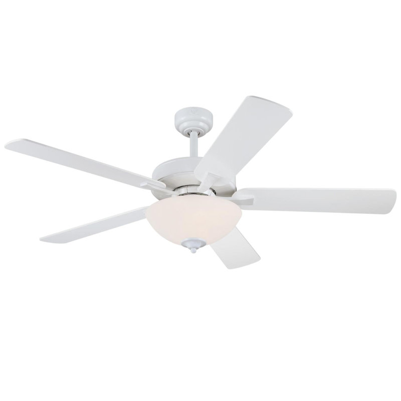 Albert 52'' White LED Ceiling Fan with Frosted Glass Light