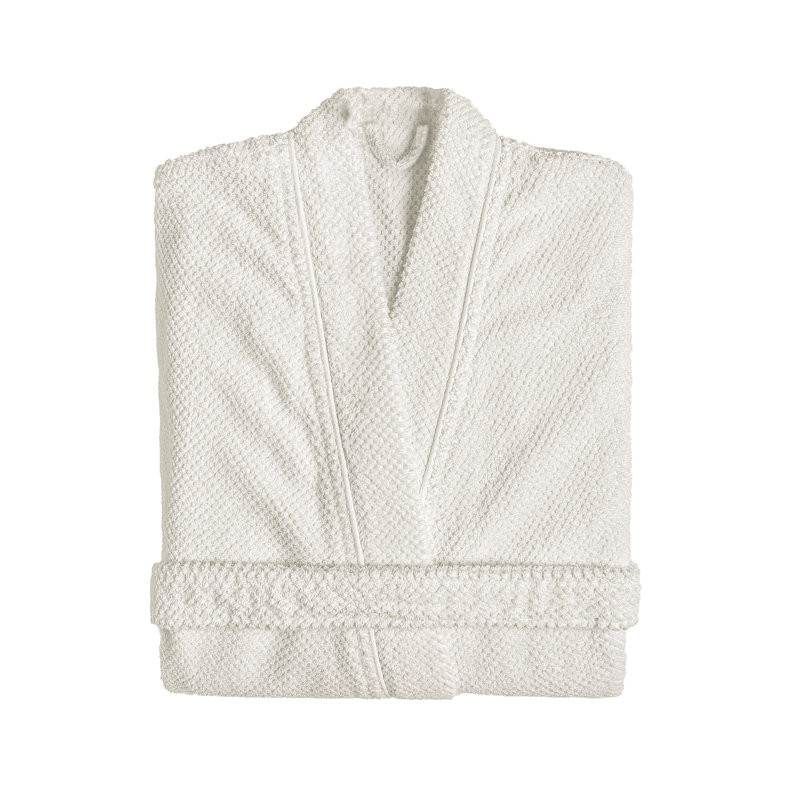 Bee Waffle Bathrobe (Kimono) Snow, XL