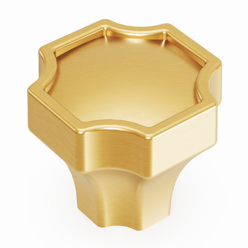 Monarch 1.25" x 1.25" Square Knob, Brushed Golden Brass