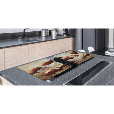Housse de protection pour cuisinière à gaz et électrique - Coquelicots rustiques