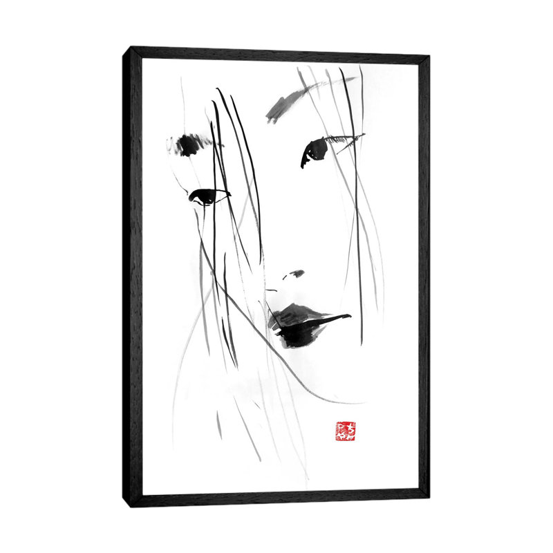 Geisha’s Hair 1 Piece Wall Art on Canvas, 66.04 cm H x 45.72 cm W, Black Framed
