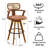 Swivel Upholstered Cane Back Counter Stools-592409353-592409355