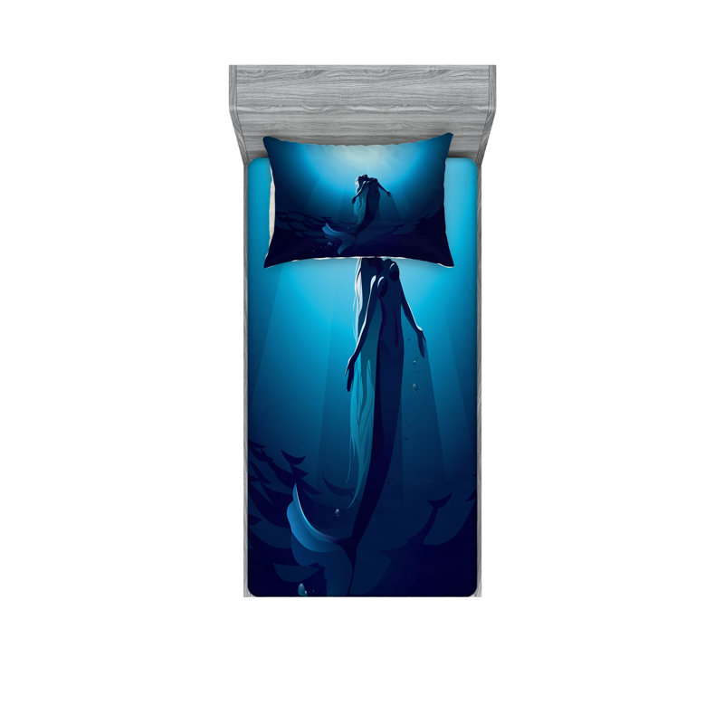 Drap-housse et coussin décoratif Ambesonne, Ensemble de draps pour lit simple + 3 pièces supp