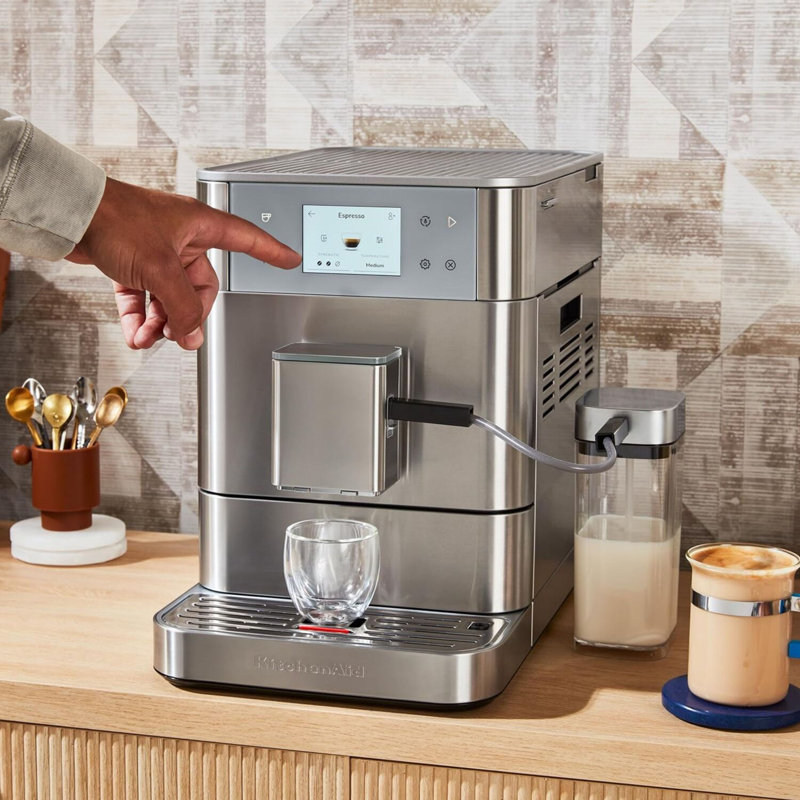 Fully Automatic Espresso Machine in Cast Iron Black, Stainless Steel