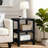 HDPE 3-Tier Outdoor Side Table, Weather Resistant Rectangular Adirondack End Table with Storage Shelves for Patio & Pool-157363490