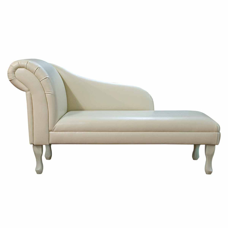 Upholstered Chaise Lounge, Cream