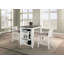 Ensemble de salle à manger de style transitionnel 3 pièces blanc et gris 1 table à hauteur de comptoir et 2 chaises avec tablettes et tablettes-1102580207-1102580204