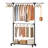 Retractable Drying Rack Steel Double Rod Adjustable Rolling Clothes Rack, 2-tier