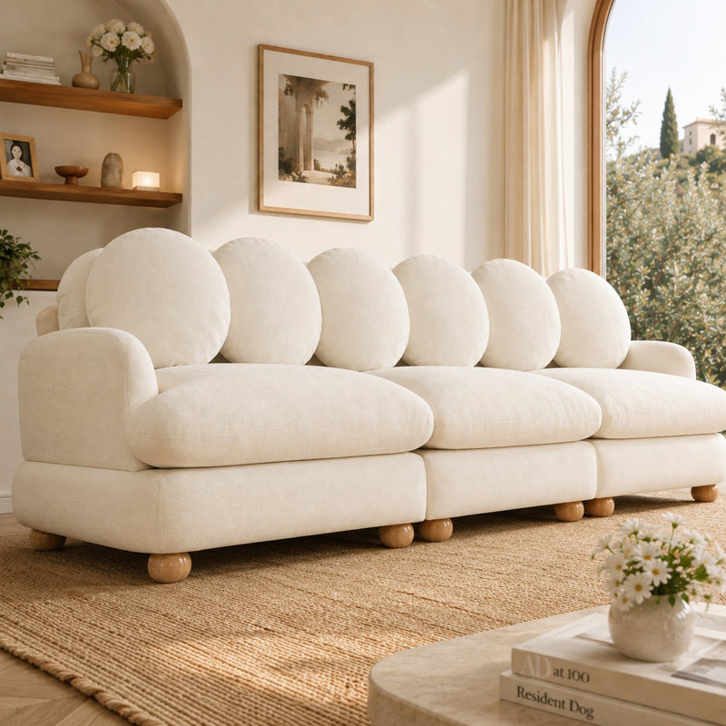 Canapé modulaire en chenille Veloria Comfy, Beige