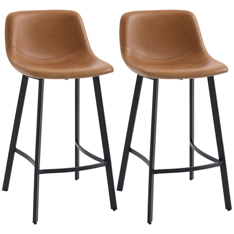 Sidibe Upholstered Counter Stool, Brown