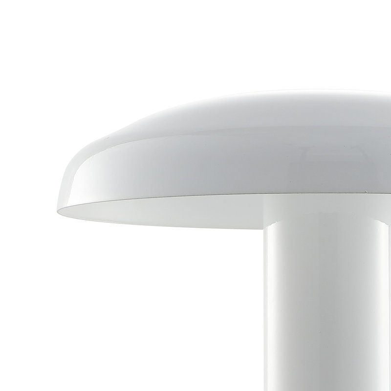 Writzer 11" Contemporary Bohemian Rechargeable/Cordless Dimmable Integrated LED Mushroom Table Lamp, White