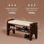 Banc à chaussures en bois massif, banc d'entrée en bois à 2 niveaux, range-chaussures moderne avec coussin en similicuir pour le couloir, le salon