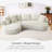 Boneless Chaise Curved Corduroy Sectional Sofa, Extra Large Deep Seats, Modular Layout, No Assembly-329000109-329000107