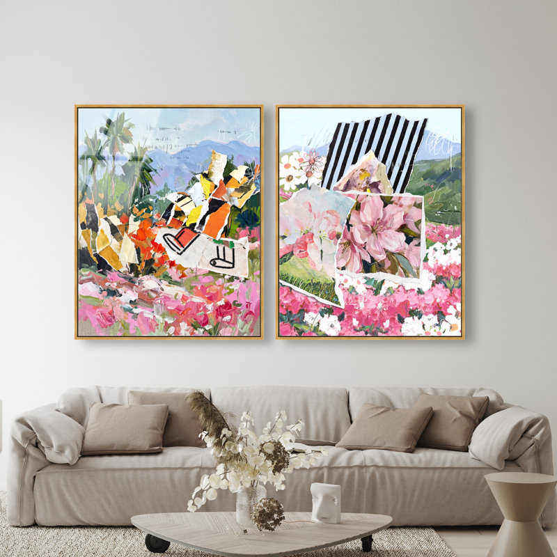 Tropic Bloom Set High-Gloss Frameless Acrylic Glass Wall Art Landscape & Nature Print by Oliver Gal, Ready to Hang, 16 x 20