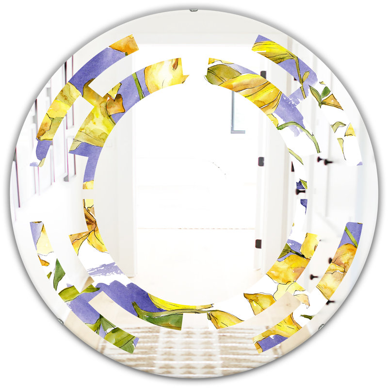 Miroir mural sans cadre à motif de coquelicots V Space Cottage Americana, 31,5 po x 31,5 po