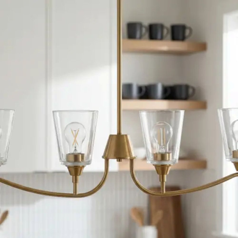 Kaminsky Chandelier, Brass, Clear