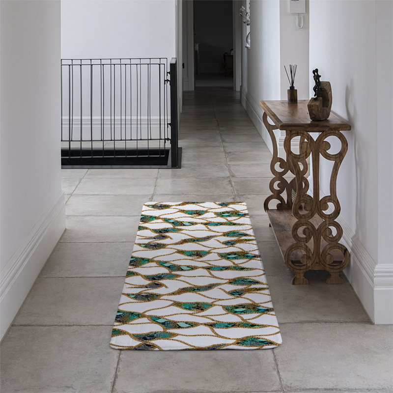 Lemus Runner 68 cm x 235 cm Animal Print and Chevron Shaggy Area Rug