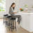 30" Swivel Bar Stools Set of 2/4 with Upholstered PU Leather Cushion, Backless Round-1144044588-1144044589